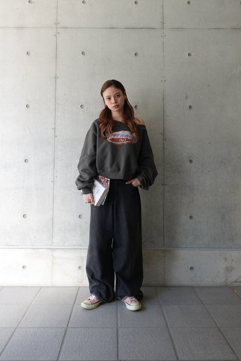 オフショルルーズスウェット